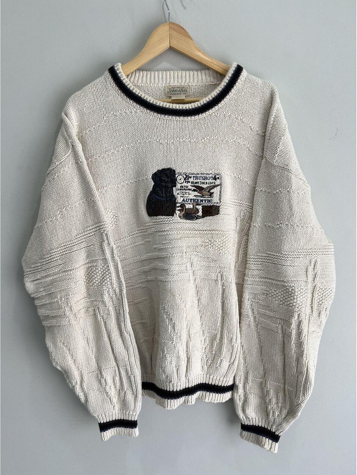 Vintage Dog Knit Sweater Animal Knit Duck Hunting